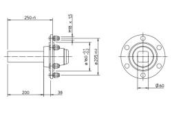 Μουαγιέ, Άξονας, Άκρο  6 μπουλονιών